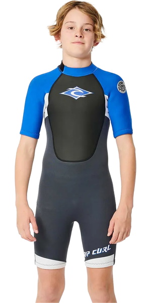 2026 Rip Curl Boys Omega 2mm Back Zip Shorty Wetsuit 11CBSP - Blue